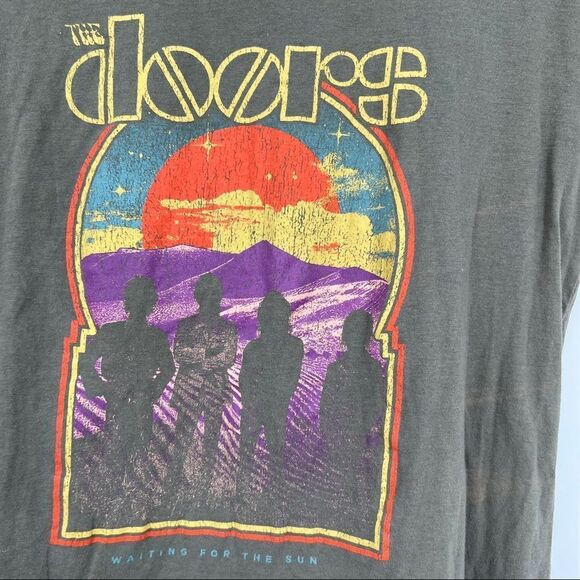 The Doors Women's T-Shirt Waiting For The Sun Jim Morrison Official Gray - Picture 2 of 7